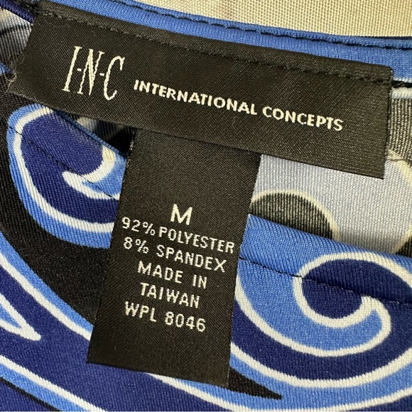 INC. INTERNATIONAL CONCEPTS PAISLEY BLUE DRESS SIZE (M) - Picture 7 of 7